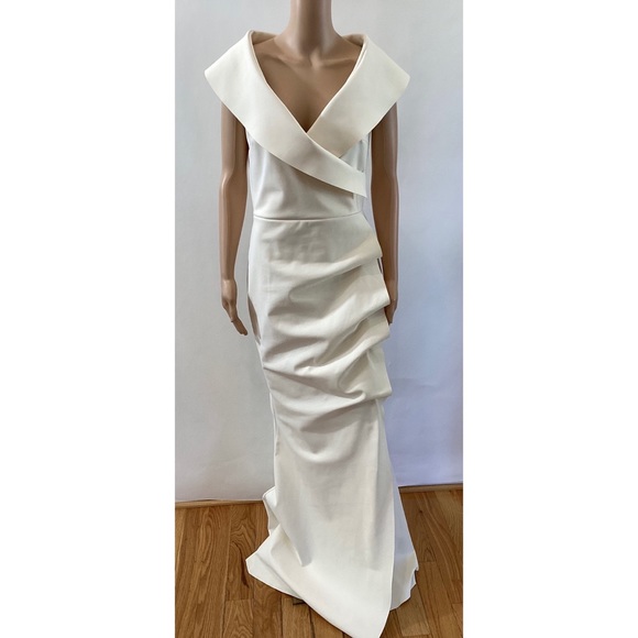 CHIARA BONI COCOON COLLAR TRUMPET GOWN - Picture 2 of 7